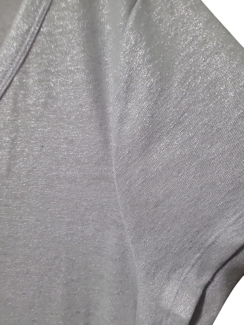 Lane Bryant Silver Shimmer Metallic V-Neck Tee - Plus Size - Picture 4 of 4